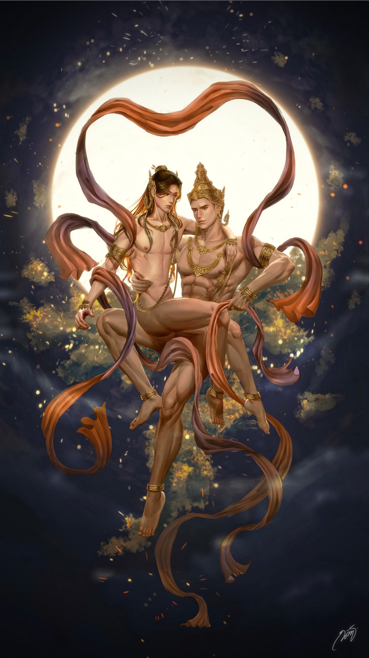 Illustration: Full Body, Full Color, Painted Background, Full Costume